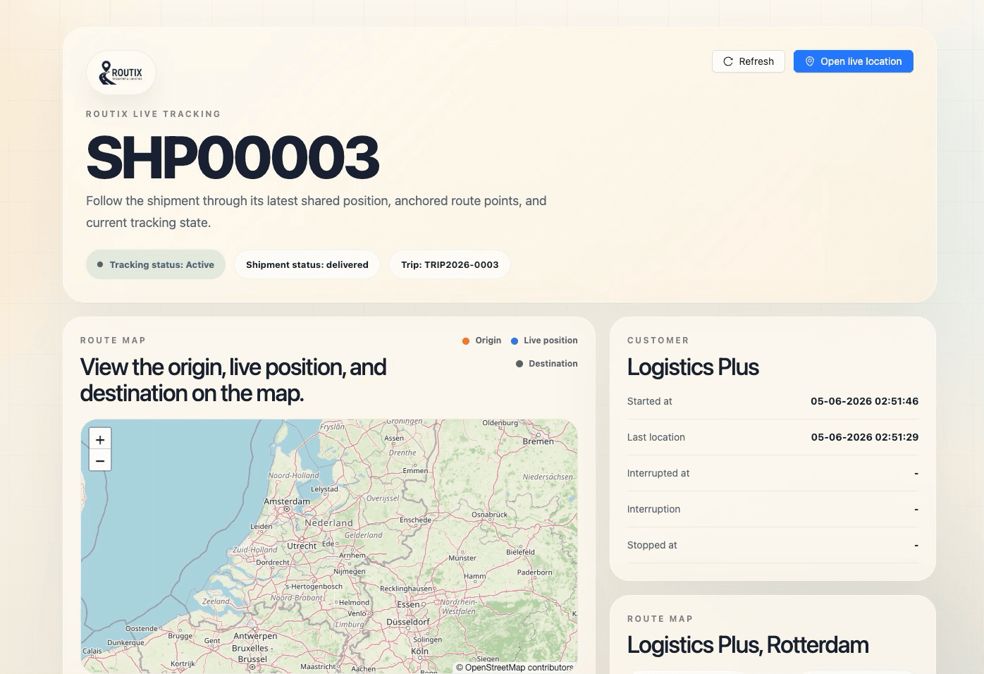 Tracking and mobile app — Driver workflow